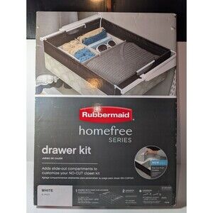 Rubbermaid HomeFree Series Drawer White 7″ x 23½″ x 17⅛″ No-Cut Closet Insert